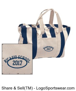 Large Striped Canvas Tote Design Zoom