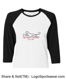Custom Ladies Vintage Baseball T-Shirt Black/White Design Zoom